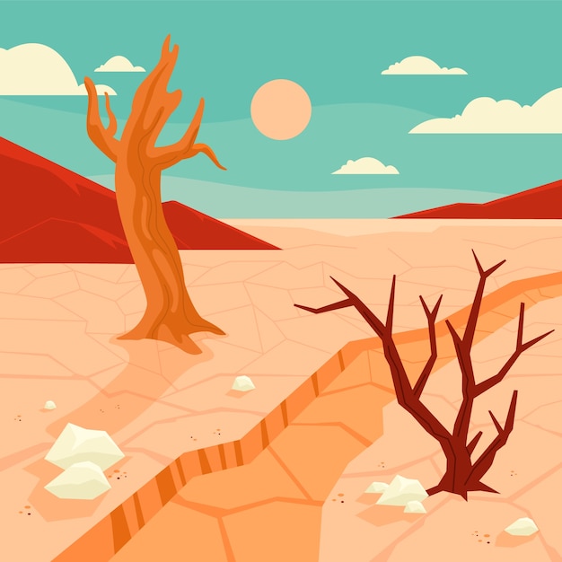 Handgezeichnete Dürreillustration