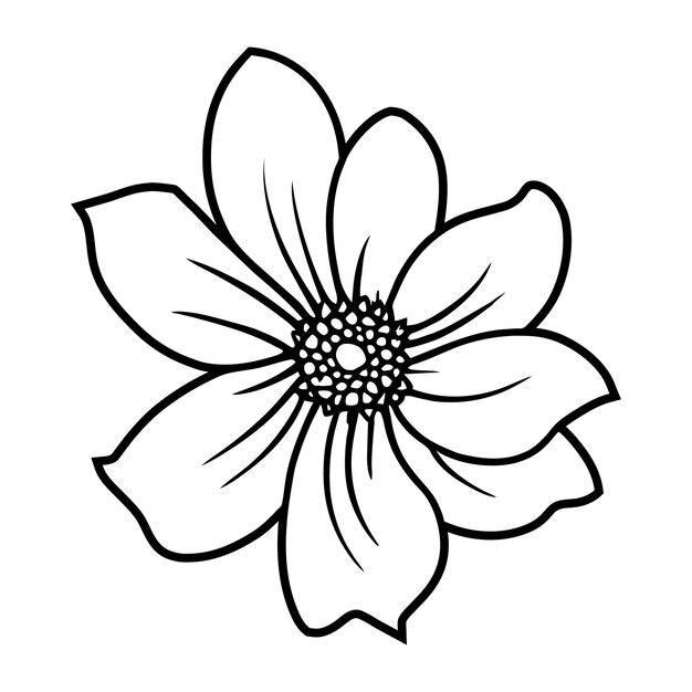 Vektor handgezeichnete einfache blumenillustration