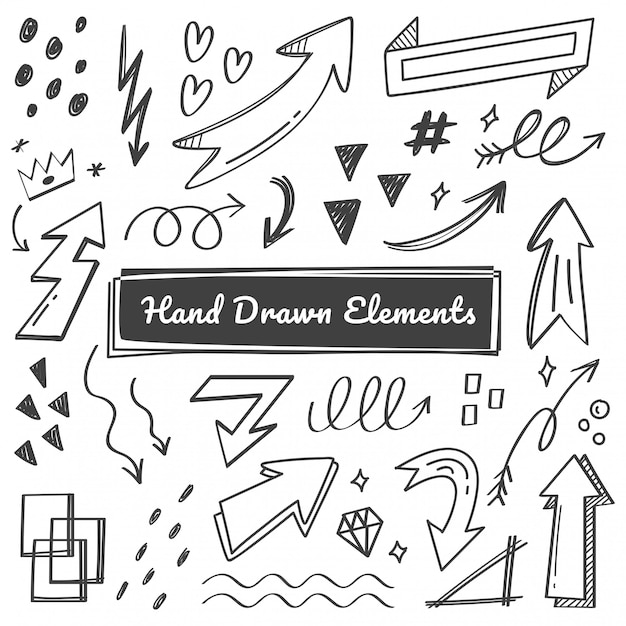 Handgezeichnete Elemente, Pfeil, Swish Doodles