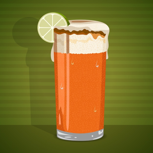 Vektor handgezeichnete erfrischende michelada-illustration