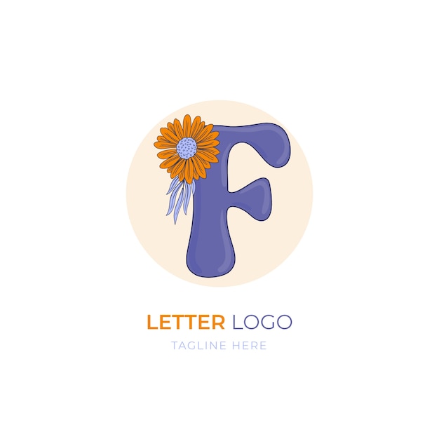 Handgezeichnete f-Logo-Vorlage