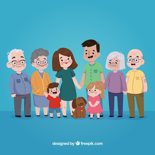 Handgezeichnete Familie