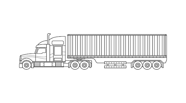 Handgezeichnete farbige cliparts für kinder, bau, kühlschrank, lkw, baufahrzeug