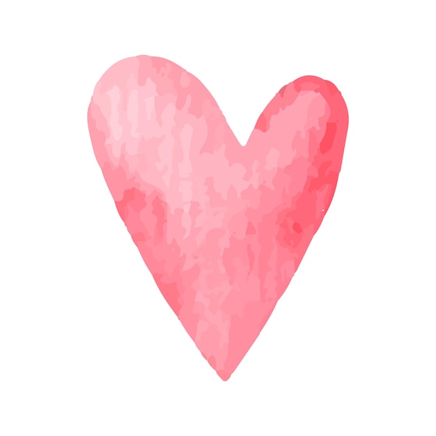 Vektor handgezeichnete farbige einfache flache kunst mit herz in skandinavischer valentinstagillustration