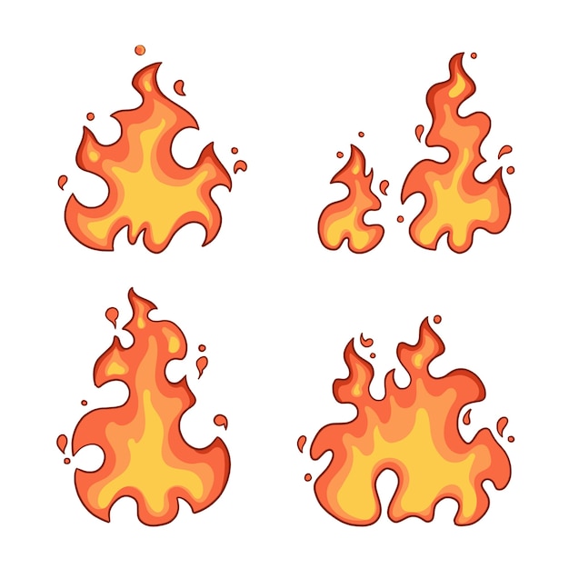 Handgezeichnete Feuer-Cartoon-Illustration
