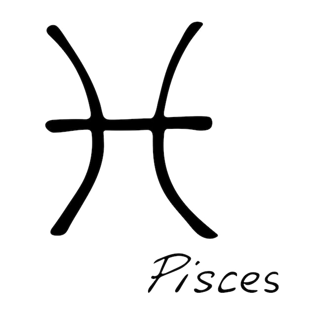 Handgezeichnete fische sternzeichen esoterisches symbol doodle astrologie cliparts element für design