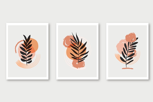Handgezeichnete flache Boho-Wandkunst