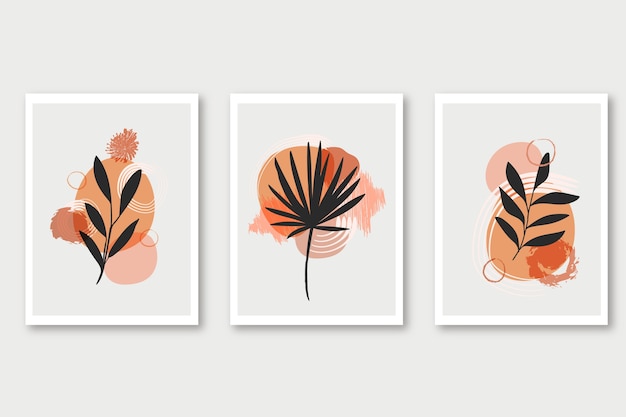 Handgezeichnete flache Boho-Wandkunst