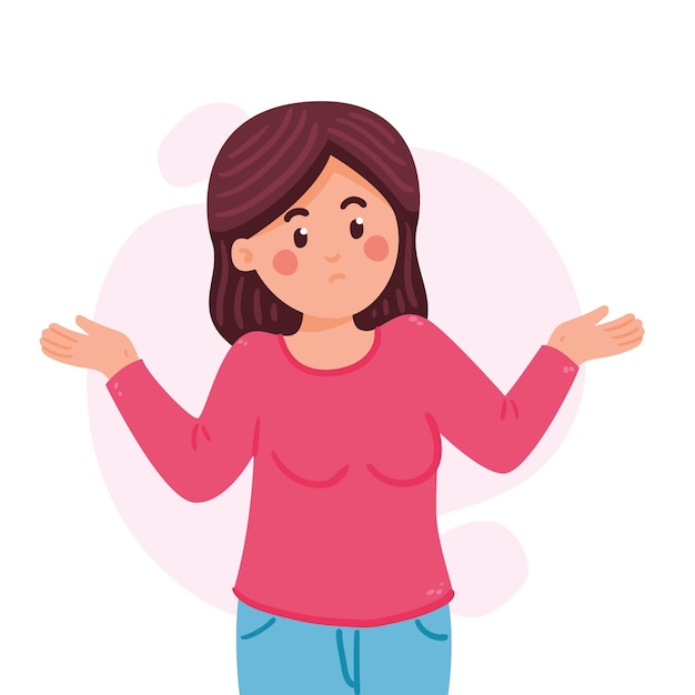 Handgezeichnete flache Design-Achselzucken-Illustration