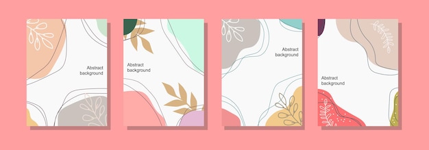 Handgezeichnete florale abstrakte Karte für Social-Media-Post und Poster