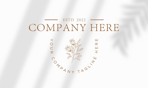 Handgezeichnete florale botanische Logo-Bundle-Illustrationssammlung für Beauty Natural Organic Premium