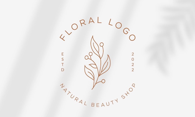 Handgezeichnete florale botanische Logo-Bundle-Illustrationssammlung für Beauty Natural Organic Premium