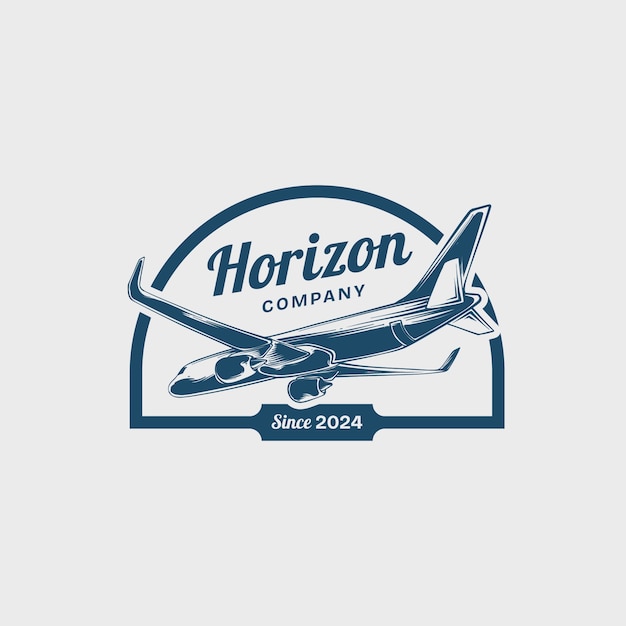 Vektor handgezeichnete flugzeug-logo-vorlage