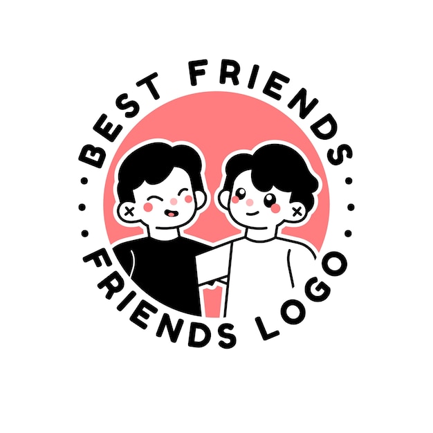 Vektor handgezeichnete freunde-logo-vorlage