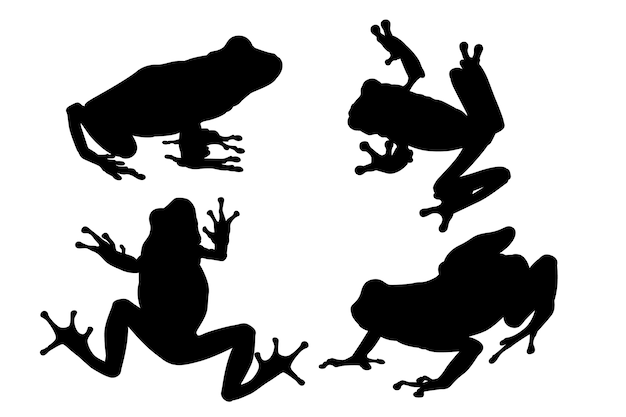 Vektor handgezeichnete froschsilhouette