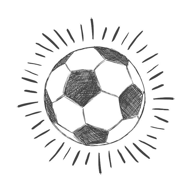 Vektor handgezeichnete fußball-fußball-skizze