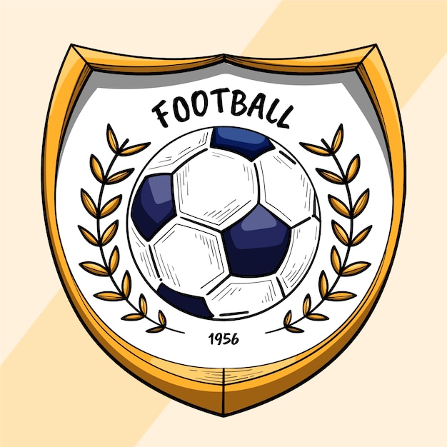 Vektor handgezeichnete fußball-logo-vorlage