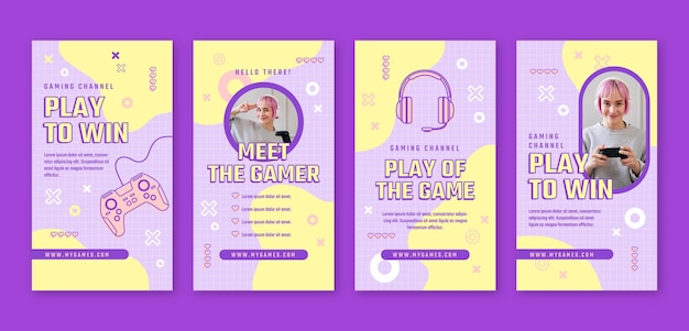 Handgezeichnete Gaming-Stream-Instagram-Geschichten