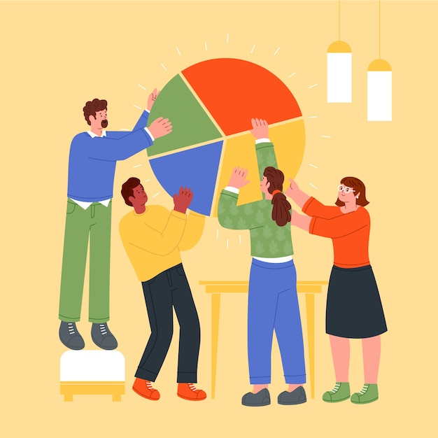 Handgezeichnete Gemeinschaftsgeist-Illustration