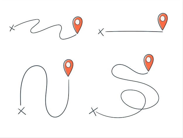 Handgezeichnete GPS-Routenkarte für den Standort