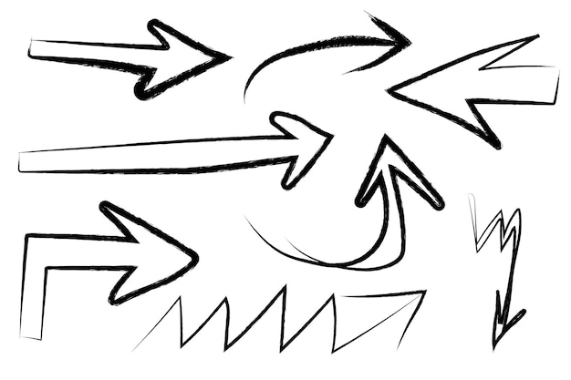 Handgezeichnete Grunge-Droodle-Pfeile