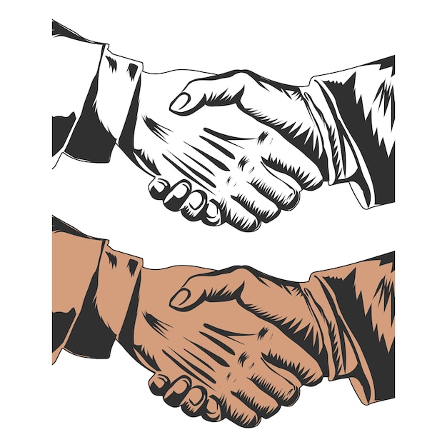 Handgezeichnete handshake-vektorillustration