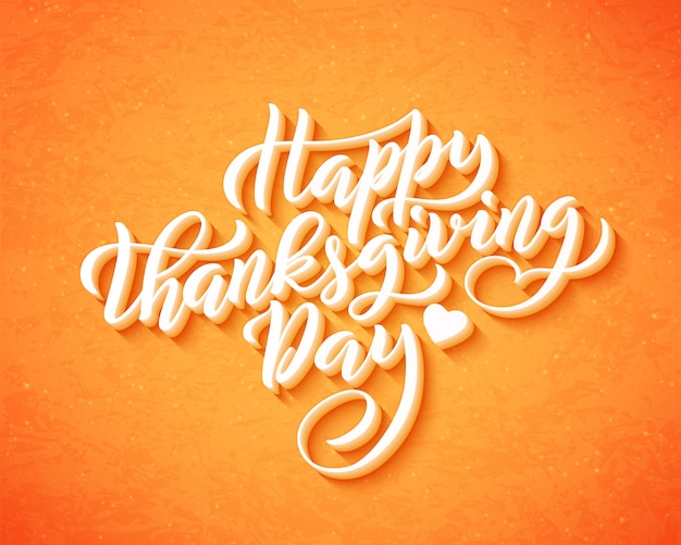 Handgezeichnete happy thanksgiving day schriftzug