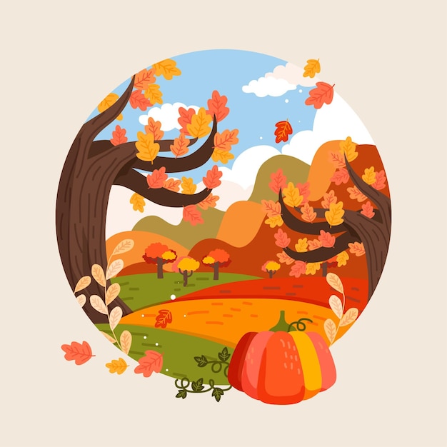 Vektor handgezeichnete herbstillustration