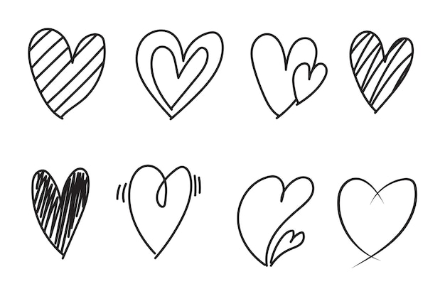 Handgezeichnete Herz-Doodle-Illustration