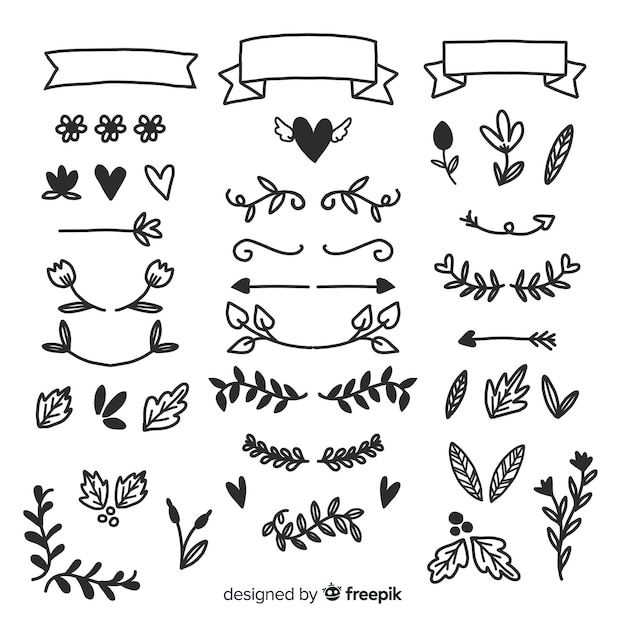 Handgezeichnete Hochzeit Schlagwortsammlung