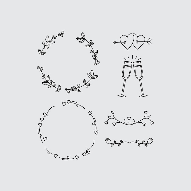 Handgezeichnete Hochzeitsschmuckkollektion