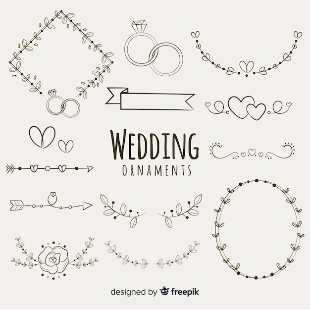 Handgezeichnete Hochzeitsschmuckkollektion