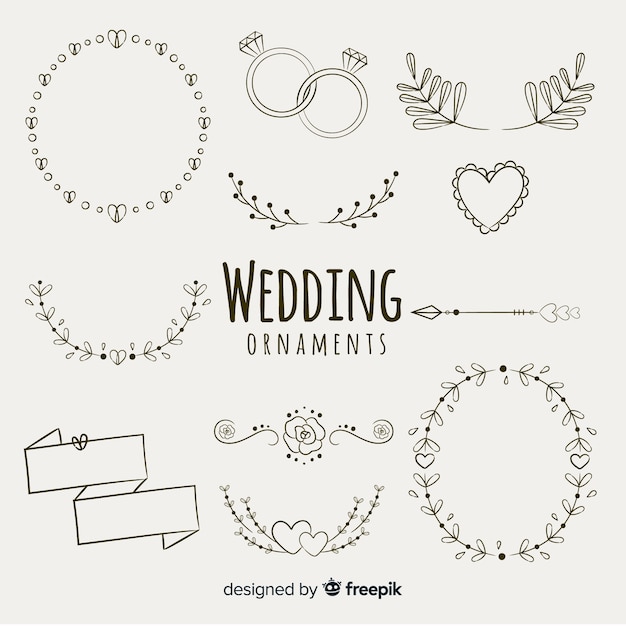 Handgezeichnete Hochzeitsschmuckkollektion