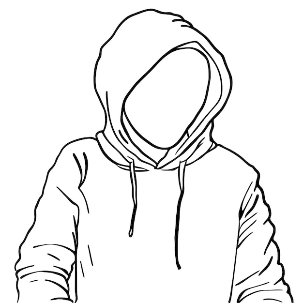 Vektor handgezeichnete hoodie-umrissillustration