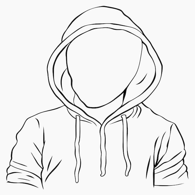 Vektor handgezeichnete hoodie-umrissillustration