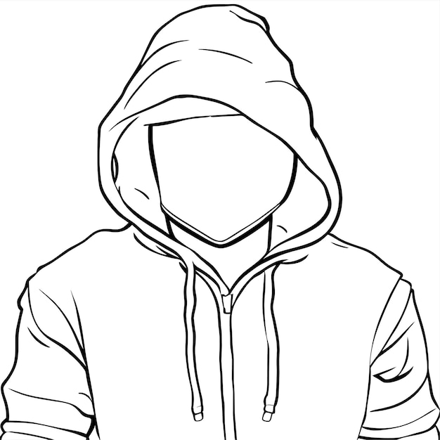 Vektor handgezeichnete hoodie-umrissillustration