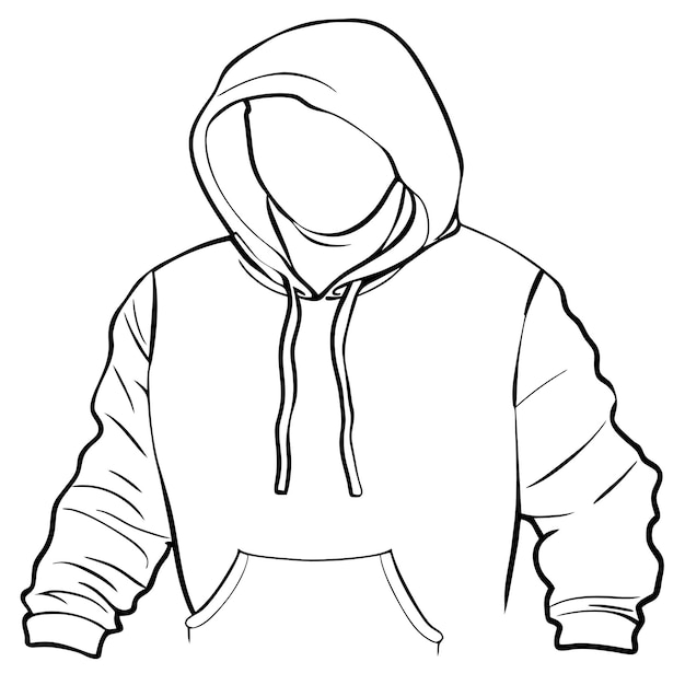 Vektor handgezeichnete hoodie-umrissillustration