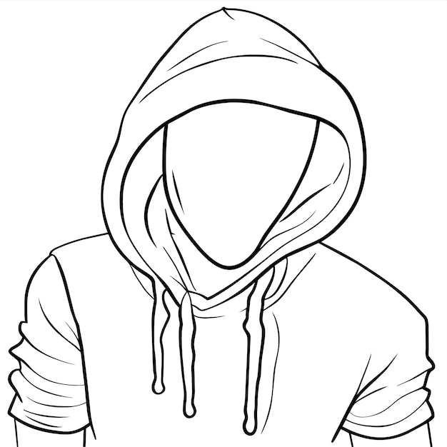 Vektor handgezeichnete hoodie-umrissillustration