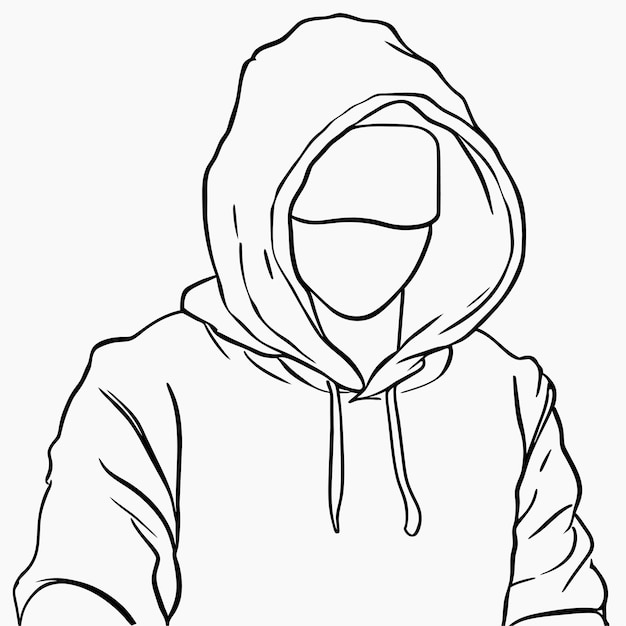 Vektor handgezeichnete hoodie-umrissillustration