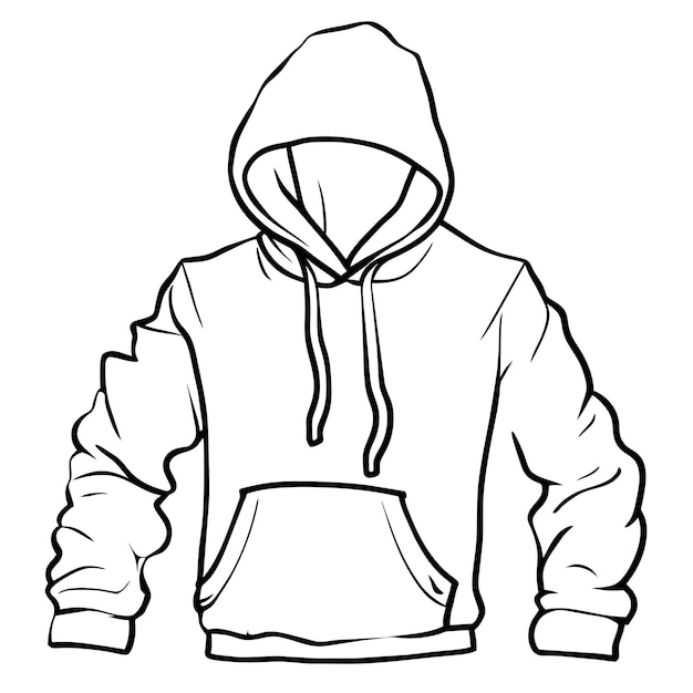 Vektor handgezeichnete hoodie-umrissillustration