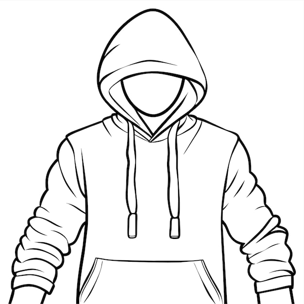 Vektor handgezeichnete hoodie-umrissillustration