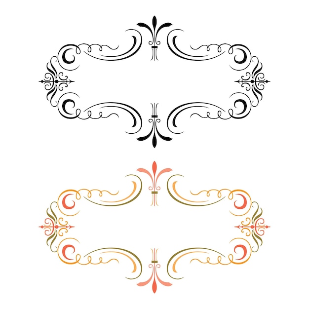 Vektor handgezeichnete horizontale banner mit bändern im retro-stil dekorationselemente isolierte vektorillustration