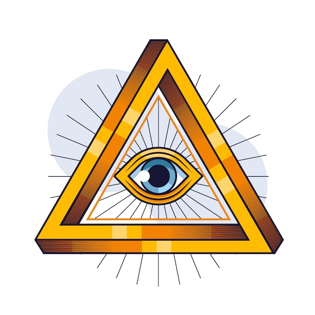 Vektor handgezeichnete illuminati-illustration