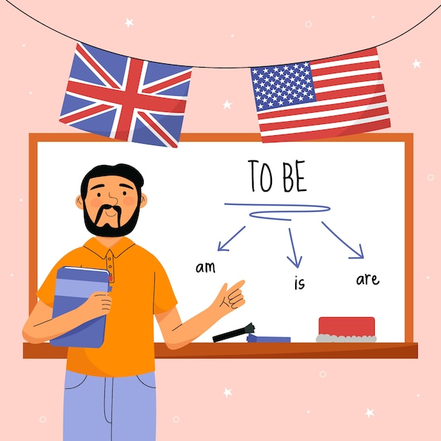 Handgezeichnete Illustration der englischen Schule