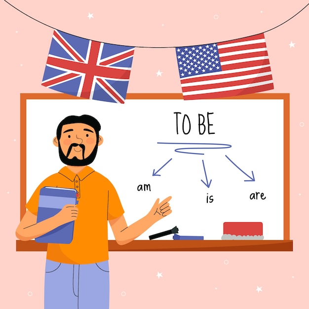 Handgezeichnete illustration der englischen schule