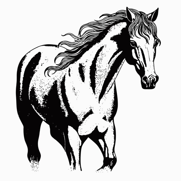 Vektor handgezeichnete illustration eines pferdes