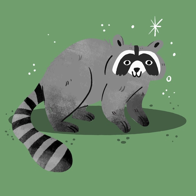 Handgezeichnete Illustration eines Waschbären