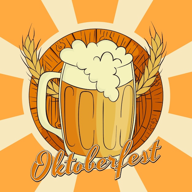 Vektor handgezeichnete illustration für das oktoberfest