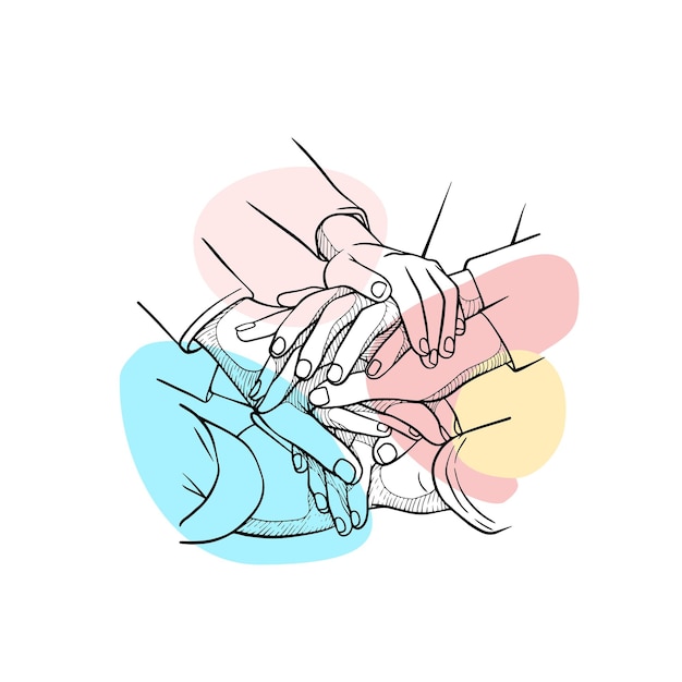Handgezeichnete Illustration Hand, die den Freundschaftstag feiert