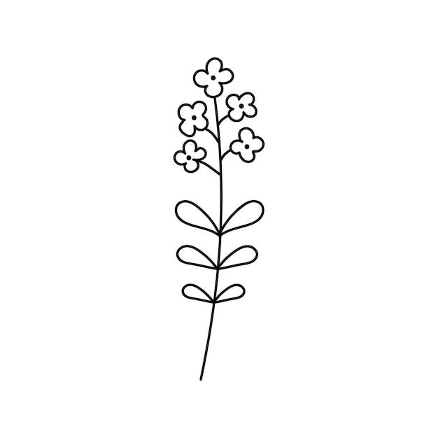 Handgezeichnete illustration von blumen